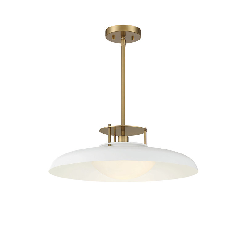 Luminaire suspendu 1 lumière Savav House Gavin, Blanc, Blanc