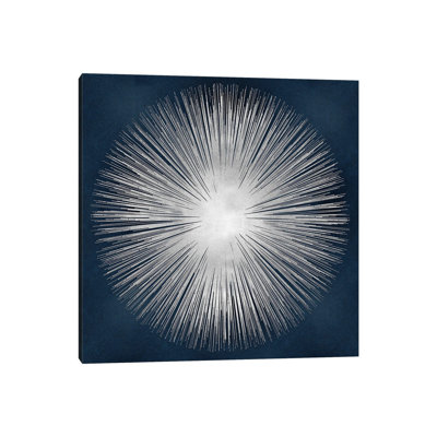 Silver Sunburst On Blue I by Abby Young - Wrapped Canvas Gallery-Wrapped Canvas Giclée