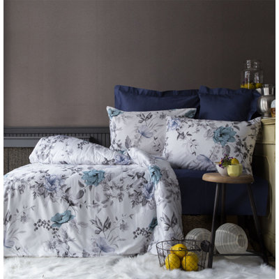 Satin Floral Duvet Cover
