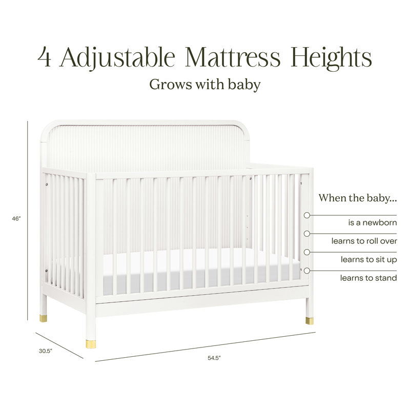 Brimsley Tambour 4-in-1 Convertible Crib, Warm White