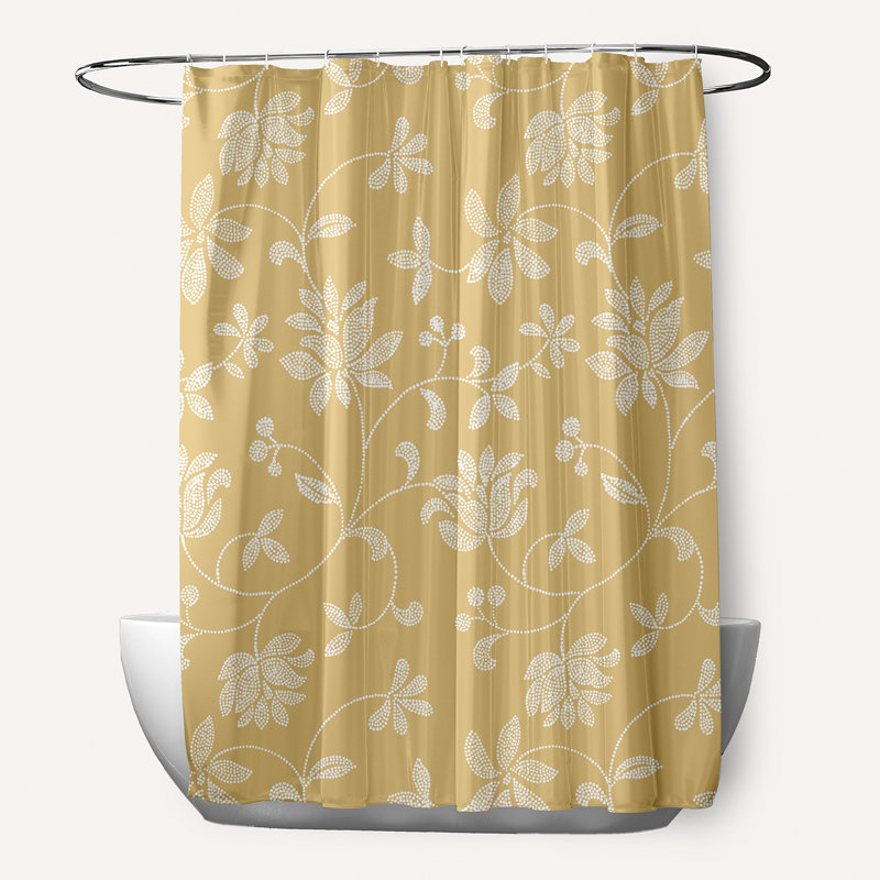 Rideau de douche simple Everill, Doré
