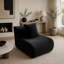 Canapé sans accoudoirs avec tissu en peluche noir-131578256