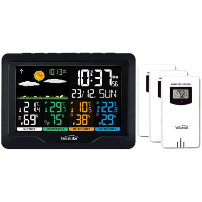 11.2 cm Solar Powered Wireless Outdoor Clock Weather Station