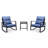 3 Pieces Bistro Set Blue, Patio Outdoor Rocking Chair W Cushion For Yard Garden Poolside-864370368