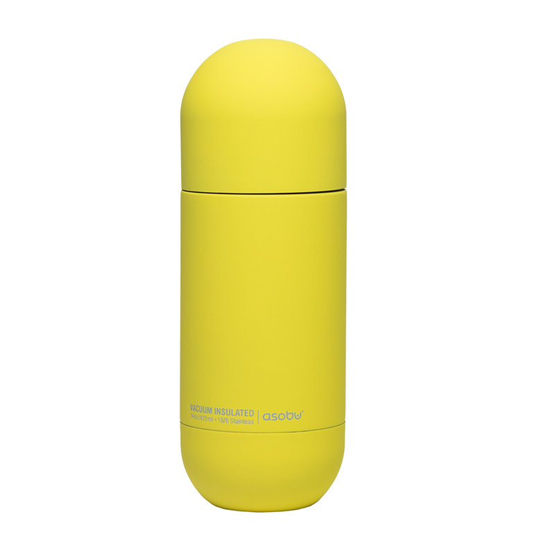 Asobu 400ml Double Wall Insulated Stainless Steel Water Bottle, Yellow