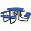 Round Outdoor Steel Picnic Table 46" black ,with umbrella pole-322242902