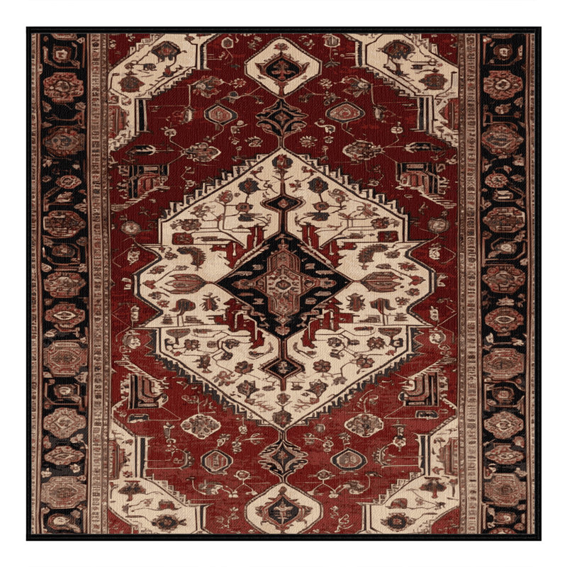 Tapis brun lavable à la machine, Carré 6 pi