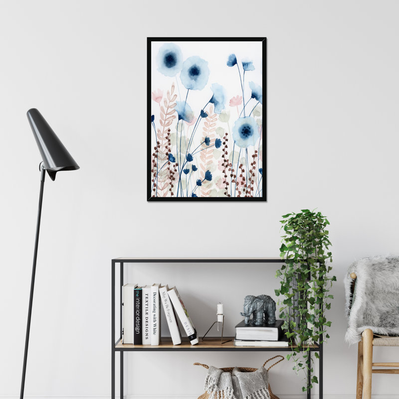 Sweet Flower Field II by Grace Popp - Painting, 50cm H x 34cm W, Black Framed Paper Print
