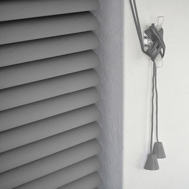 PVC Plain Indoor Venetian Blind, Grey, 150 cm L x 60 cm W