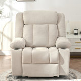 Upholstered Extra Wide Power Recliner With Pillow Arms
