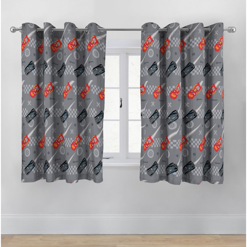 Disney Pixar Cars Race Day Eyelet Window Curtains - 2 Panels, 168 W x 137 D cm