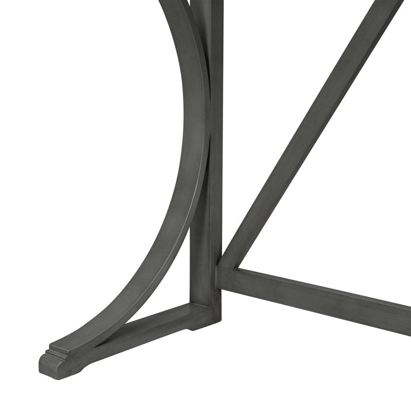 Ensemble de table de salle à manger à hauteur de comptoir 3 pièces Farmhouse avec port USB et tabourets rembourrés, Gray