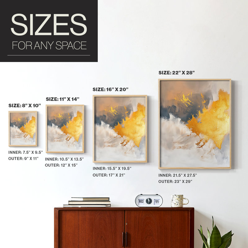 ABSTRACT Series CDXXXIX-Premium Framed Print -Ready to Hang - No Nails Required - No Nails Required, Bois naturel