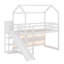Lit mezzanine en bois avec glissade, tablettes de rangement et rampe d'escalade-182024995