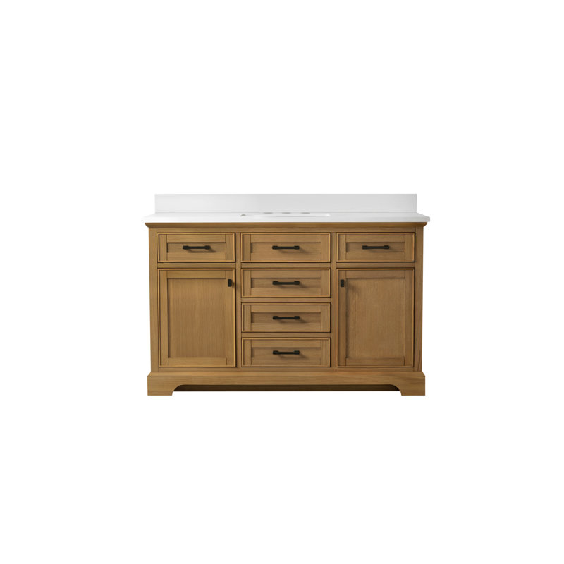 Ensemble de meuble-lavabo simple 54 po Zoila, Chêne