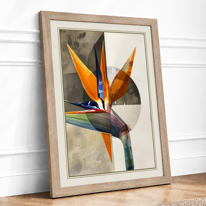 Geometric Paradise Modern - Framed Print, A2 - 59.4 x 42.0 cm, Oak