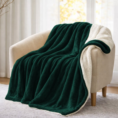 Oxford Homeware Sherpa Fleece Fur Reversible Thick Throw Blanket