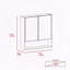 Armoire à miroir Jaspe avec tablette ouverte et poignées résistantes aux empreintes digitales