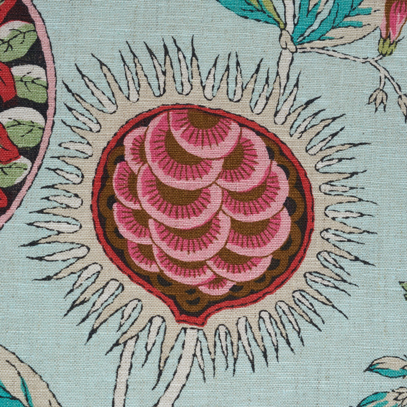 Roca Redonda Fabric, Mineral/Pink 