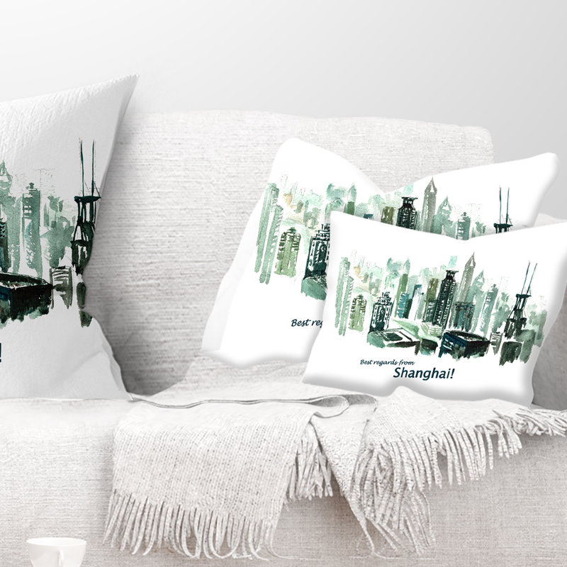 Coussin Cityscape, Oreiller européen, 12 po x 20 po