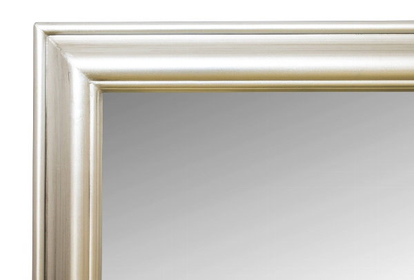 Johnstown Wood Flat Wall Mirror, Silver