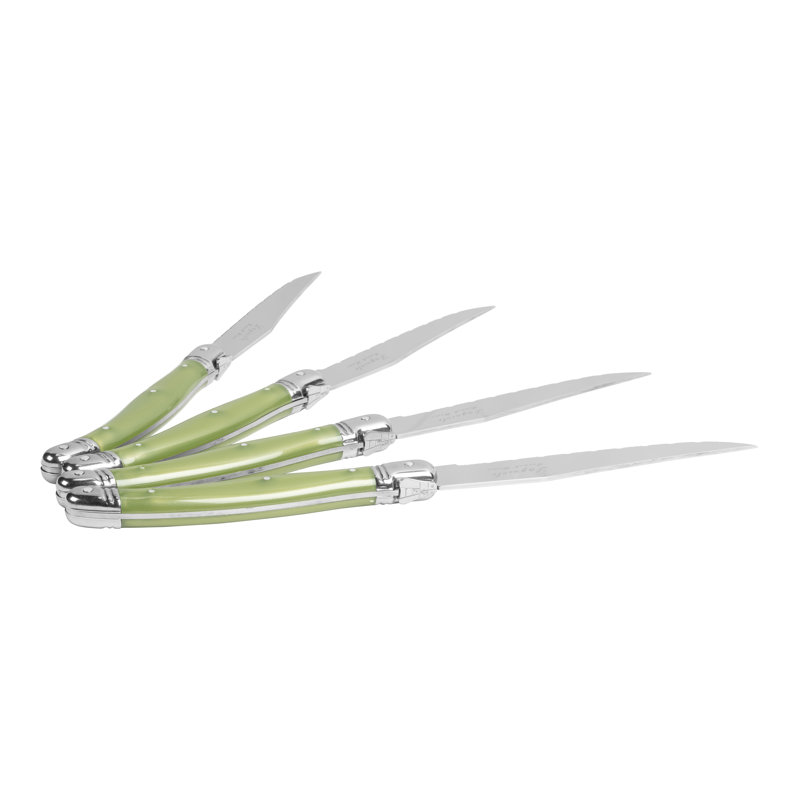 French Home Stainless Steel (18/8) Steak Knife Set, Green