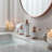 Modern Luxury Vanity Faucet (8" Centers)-Angelo White & Rose Gold 3-Hole Widespread Bathroom Faucet-59149092