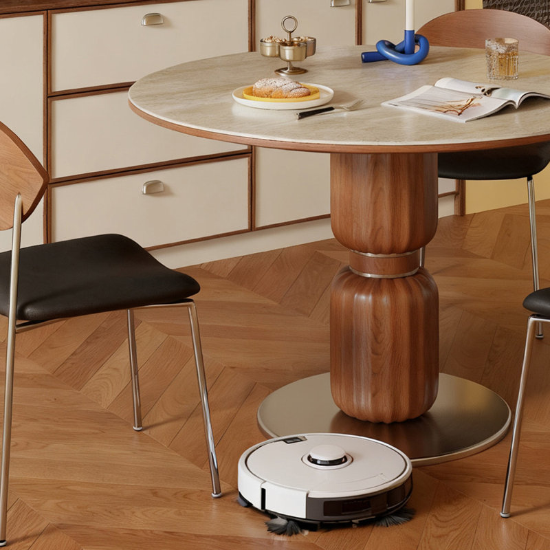 Table ronde solide et stable en forme de lanterne, H 29,52 po x L 47,24 po x l 47,24 po