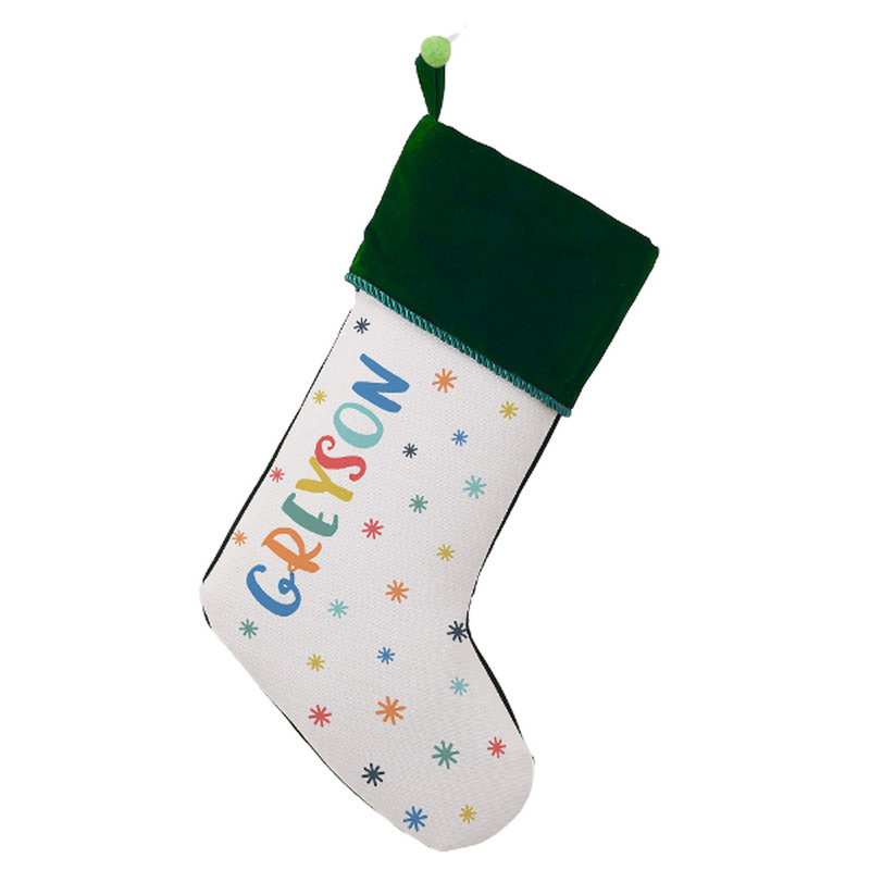 Chaussette de Noël verte Warm Warm Wishes, Oui