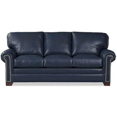 Niyati 86'' Genuine Leather Rolled Arms CAL117 Compliant Sofa -  Wildon HomeÂ®, F412AABFC05A43B6BEA1ED6BA6E1D092