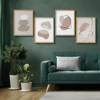 "Abstrait, art moderne, décoration murale minimaliste", 4 pièces