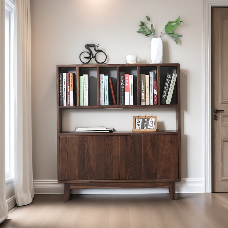 Pure solid wood Nordic style small bookcase