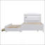 Lit plateforme double en bois avec lit gigogne à DEL