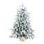 Arbre de Noël floqué avec 355 pointes, branches en PE / PVC enneigées, 14 pommes de pin et 14 baies rouges, base en ciment en toile de jute - petit arbre décoratif pour la maison et le bureau