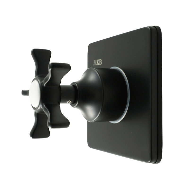 Kingston Brass Hamilton Single-Handle Six-Way Diverter Valve With Square Trim Kit, Matte Black