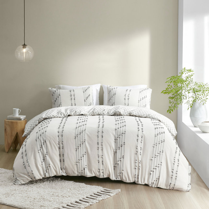 Housse de couette pour lit très grand / très grand en coton 3 pièces