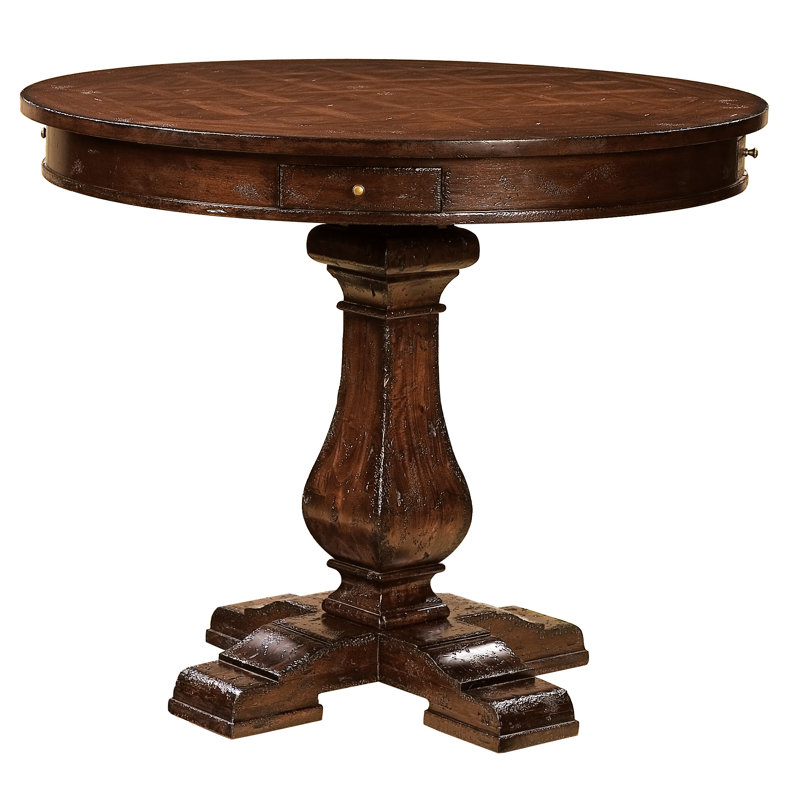 Hekman Furniture Havana Round Mahogany Wood Pub and Game Table