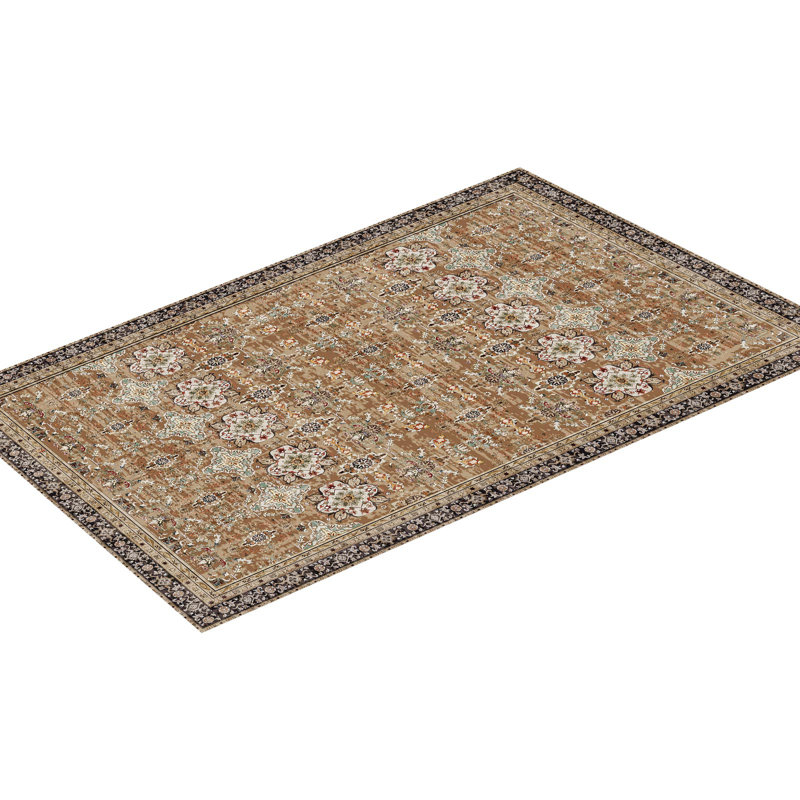 Large Area Rug Anti-Skid Tear-Resistant Floor Mat Vintage Brown Green, Rectangle 8' x 10'