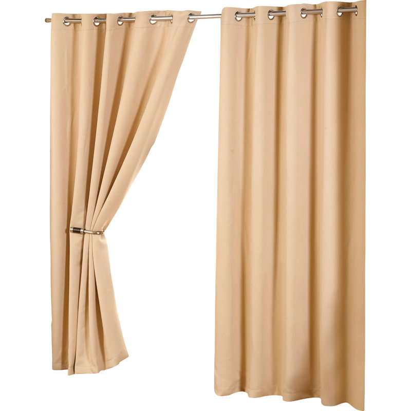 Lloyd Harbor Blackout Curtain Pair, Beige, 168 W x 229 D cm