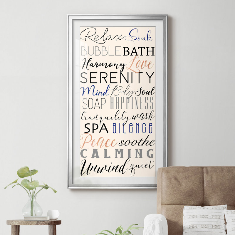 Bath Expressions - Tableau encadré sous verre acrylique, grand format, idéal pour le salon, H 10,5 po x l 18,5 po x P 1,5 po