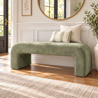 Ichika 47" Chenille Waterfall Bench