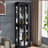 Lighted Glass Curio Display Cabinet, Wooden Frame Storage for Living Room, Kitchen & Pantry, Includes Light Bulb