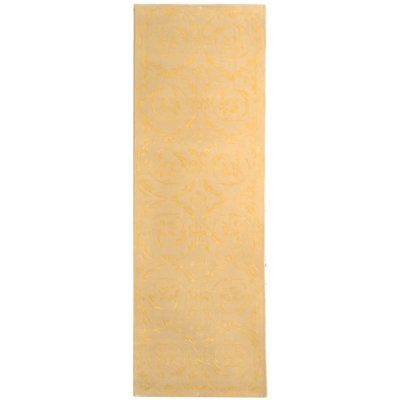 French Tapis Hand Tufted Silk And Wool Solid Color Rug