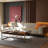 2-piece Mid-century Modern Living Room Set, 111.81" Extra Wide Sofa With Wood Accents & Chrome Frame Coffee Table, Beige