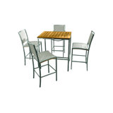 Tiburon Outdoor 5 - Piece Teak Bar Height Dining Set