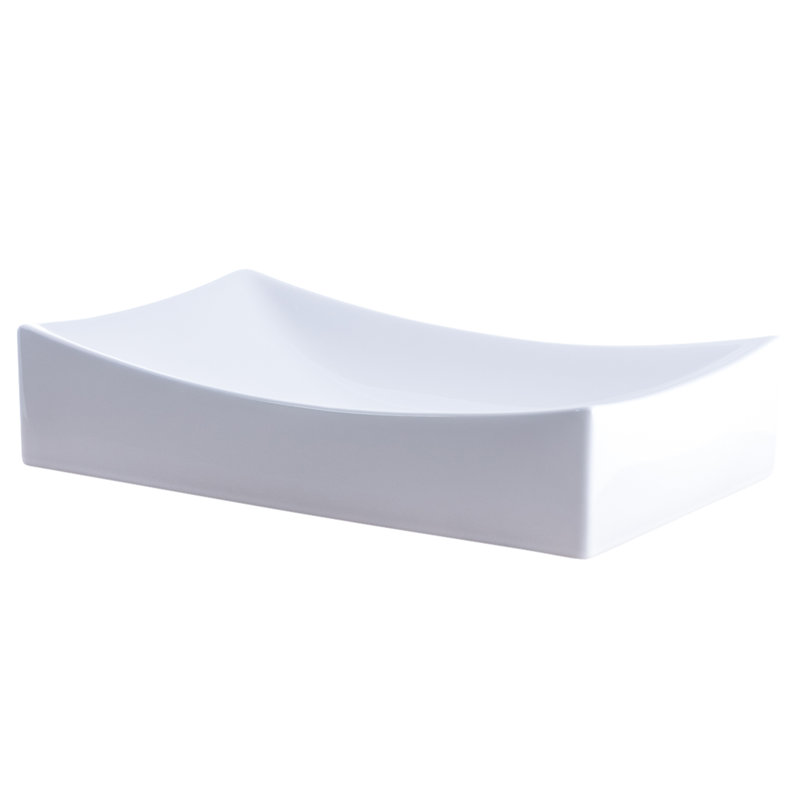 Novatto 21.75'' Porcelain Rectangular Bathroom Sink, White, Matte Black