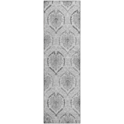 Premium Machine Washable Prisco Silver Rug