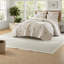 Ensembles de literie de qualité supérieure, courtepointe en coton pour grand lit, Botanical White Grey Home