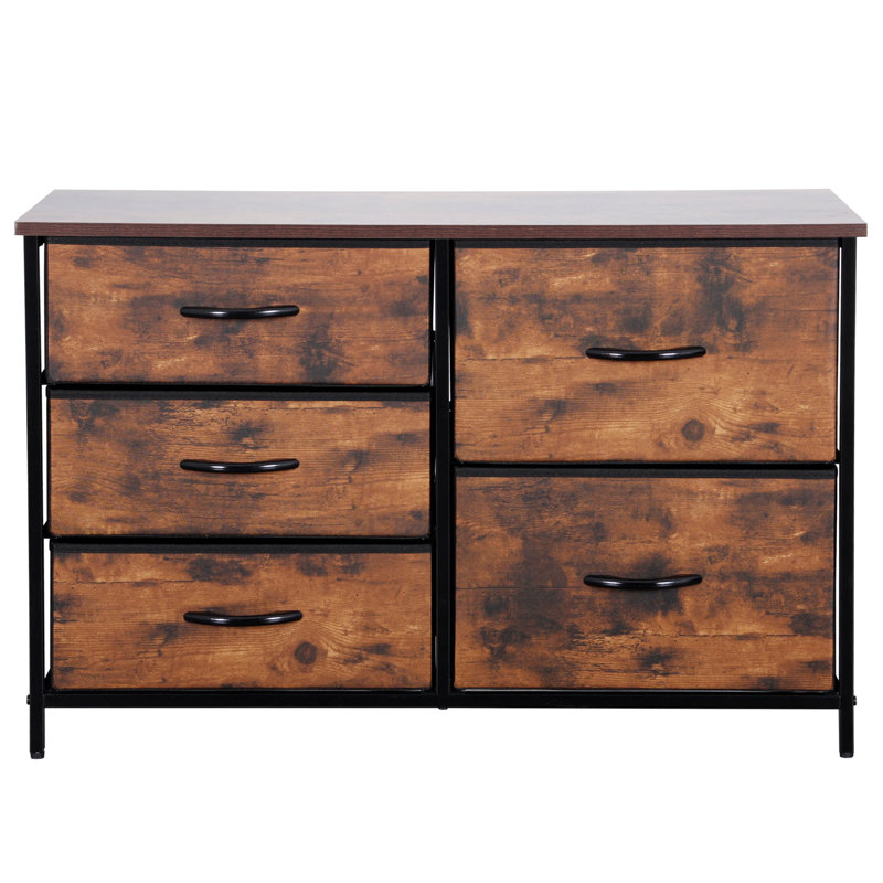 Bisto 5 Drawer Storage Drawer, Wooden Effect