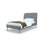 Lit plateforme tapissier en velours gris et noir Heather
